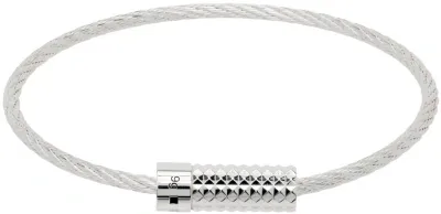 Le Gramme Silver 'le 9g' Pyramid Guilloché Cable Bracelet