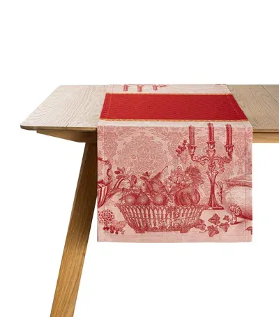 Le Jacquard Français Cotton Festin Table Runner In Red