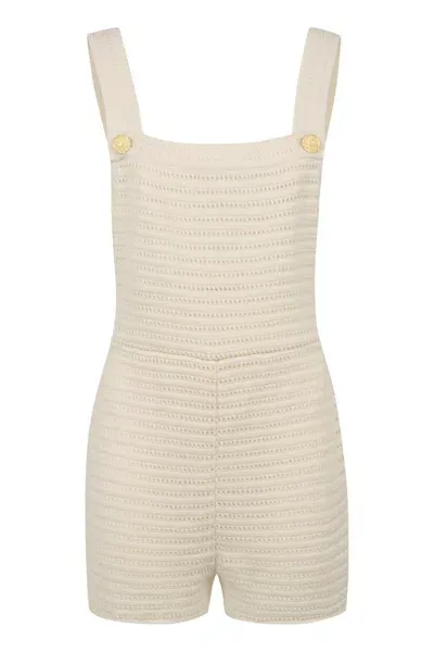 Le Kasha Dakhal Organic Linen Playsuit In White