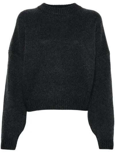 Le Kasha Drop Shoulder Sweater In Grey