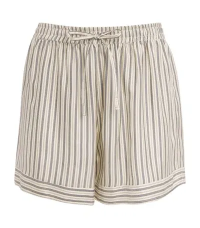 Le Kasha Silk Striped Wensu Shorts In Multi