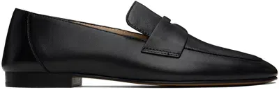 Le Monde Beryl Soft Placket Leather Loafers In Schwarz