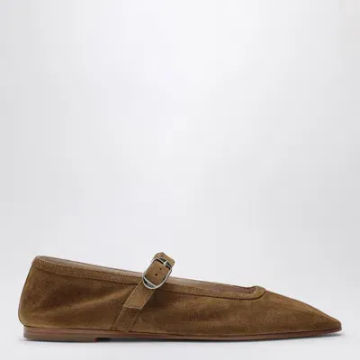 Le Monde Beryl Brown Suede Mary Jane Ballerina