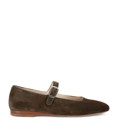 Le Monde Beryl Suede Mary Jane Ballet Flats In Brown