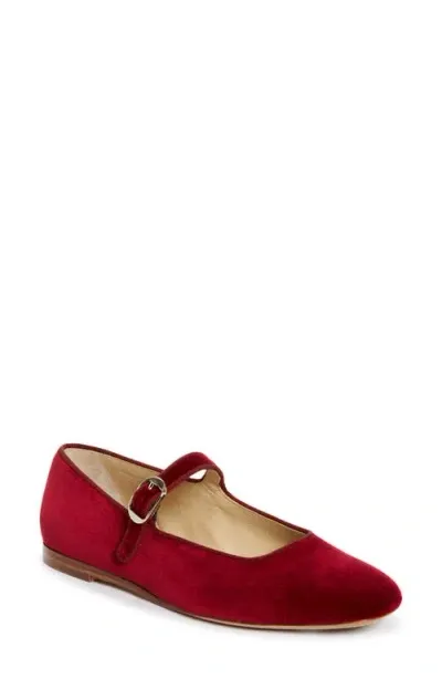 Le Monde Beryl Velvet Mary Jane Flats In Rot