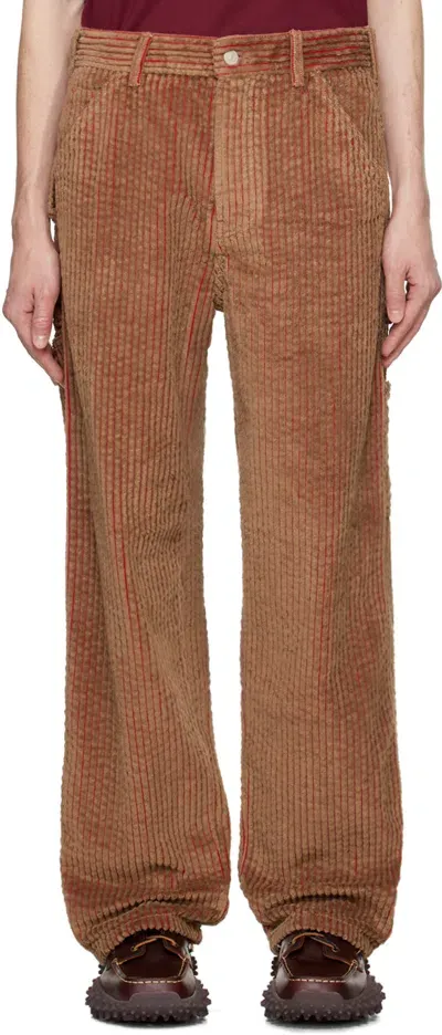 Le Pere Brown Straight-leg Trousers In Scotch Brown