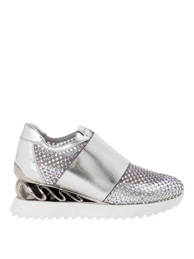 Le Silla Silver Sneakers In Plata