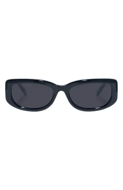 Le Specs Monopoly 55mm Rectangular Sunglasses In Black