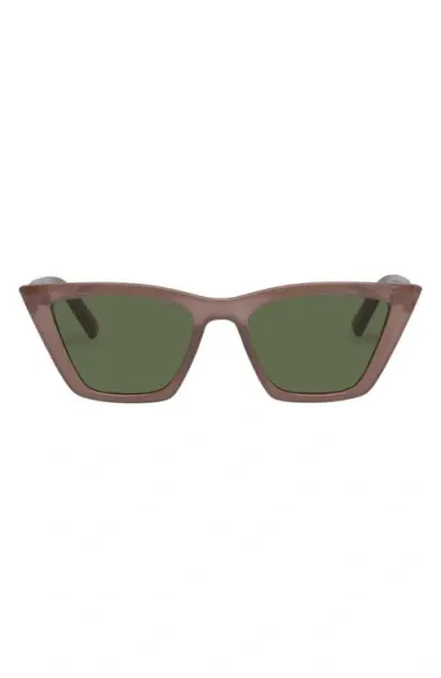 Le Specs Velodrome Cat Eye Sunglasses In Parchment/moss Mono