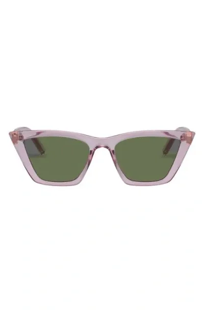 Le Specs Velodrome Cat Eye Sunglasses In Pink/moss Mono