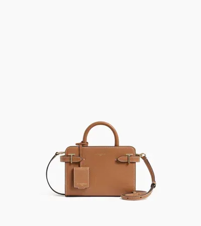 Le Tanneur Emilie Mini Handbag In Grained Leather In Brown