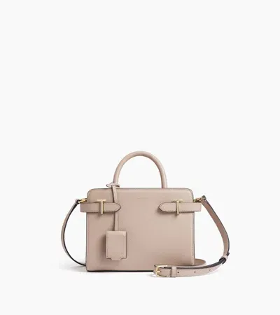 Le Tanneur Emilie Small Handbag In Grained Leather In Beige