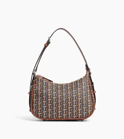 Le Tanneur Camille Small Shoulder Bag In Monogram Canvas In Brown