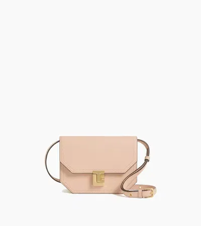 Le Tanneur Rose Small Shoulder Bag In Smooth Leather In Pink