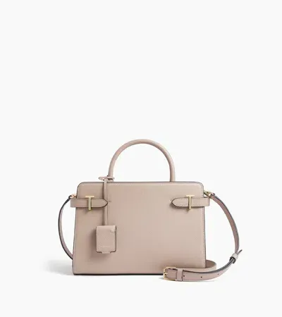 Le Tanneur Emilie Medium-sized Handbag In Grained Leather In Beige