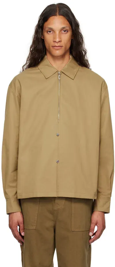 Le17septembre Beige Zip & Button Shirt