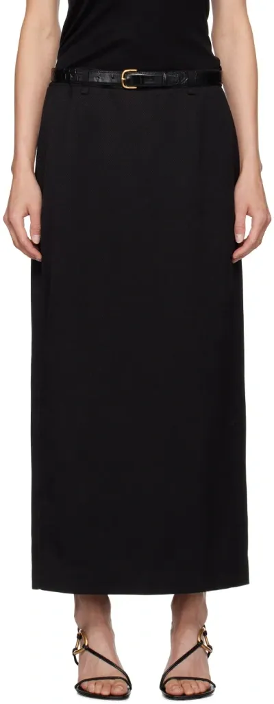 Le17septembre Black Belted Maxi Skirt