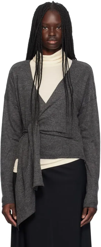 Le17septembre Gray Self-tie Cardigan