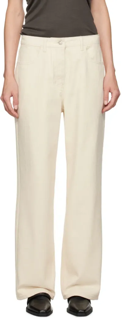 Le17septembre Off-white Basic Straight Jeans In Ivory