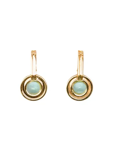 Leda Madera Sophia Gold Plated Brass Earrings With Stone  Woman In Not Applicable