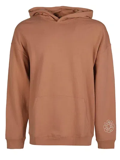 Lee Logo Cotton Hoodie In Brown