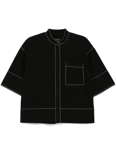 Lee Mathews Threaded Design Shirt In Black