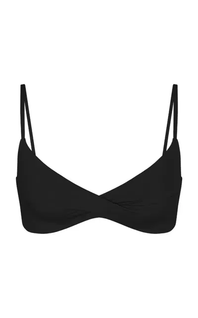 Left On Friday Wave Bikini Top In Black