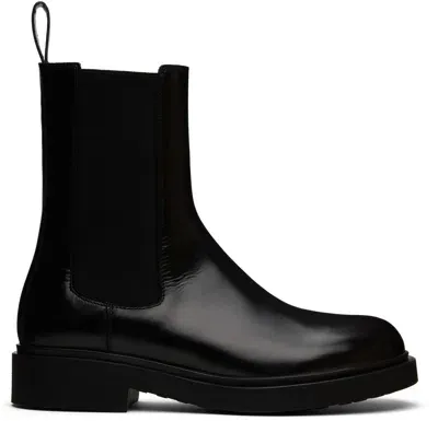 Legres Black Boxed Leather Chelsea Boots In 1 Black