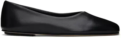 Legres Black Nappa Leather Ballerina Flats In 1 Black