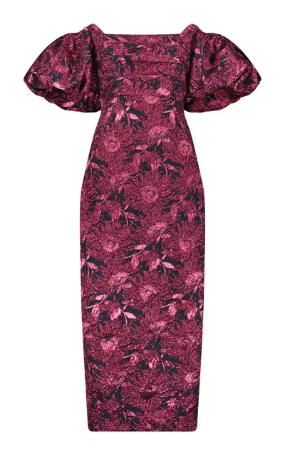 Lela Rose Sunflower Jacquard Dress In Pink