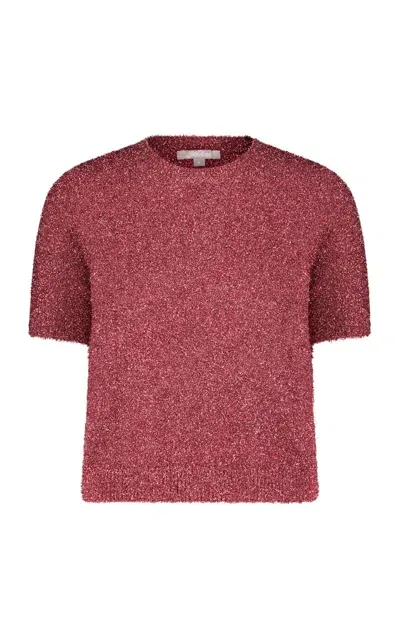 Lela Rose Tinsel Knitted T-shirt In Pink