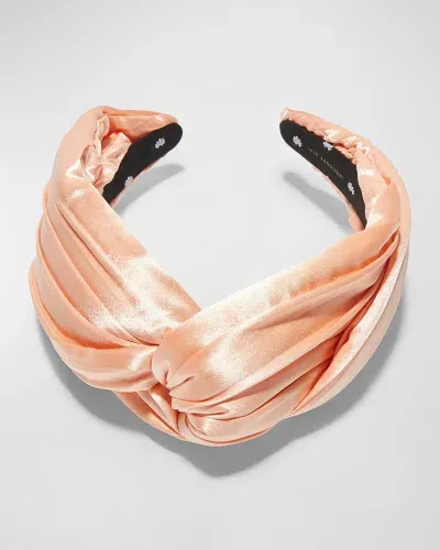 Lele Sadoughi Greta Twisted Satin Headband In Grapefruit 650