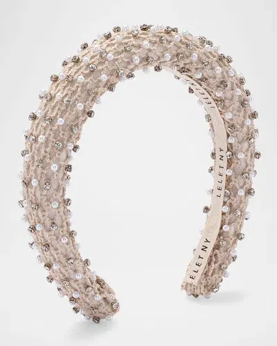 Lelet Ny Charlotte Pearl & Crystal Embellished Headband In Ivory