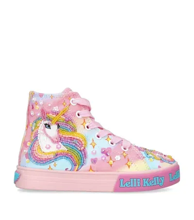 Lelli Kelly Kids' Unicorn Rainbow High-top Sneakers In Pink