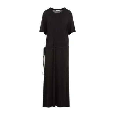 Lemaire Belted Dropped Shoulder Maxi Dress In Black