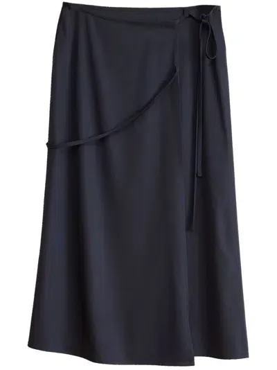 Lemaire Black Wrap Midi Skirt