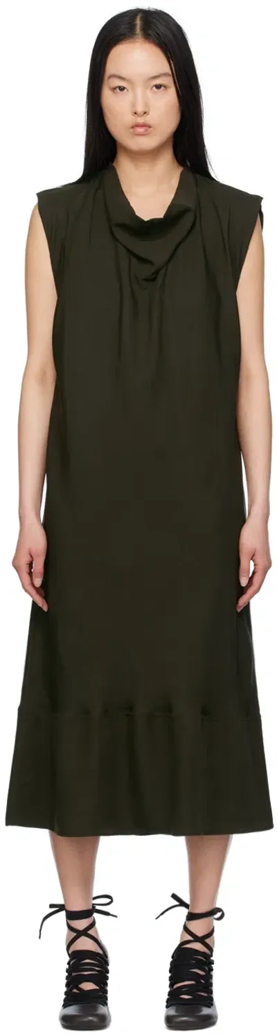 Lemaire Brown Foulard Midi Dress In Br507 Dark Espresso