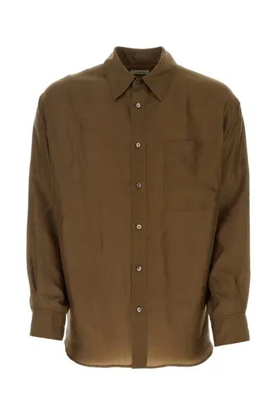 Lemaire Silk Shirt In Brown