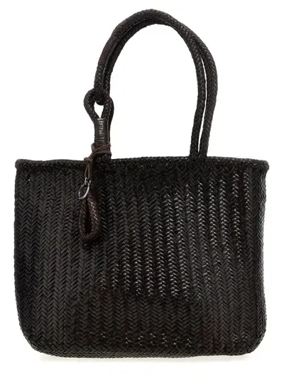 Lemaire Chevron Woven Tote Bag In Brown