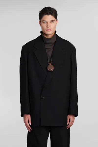 Lemaire Black Easy Blazer In Bk999 Black