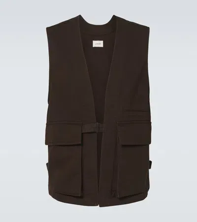 Lemaire Cotton Cargo Vest In Brown