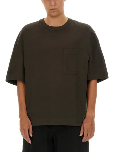 Lemaire Cotton T-shirt In Brown