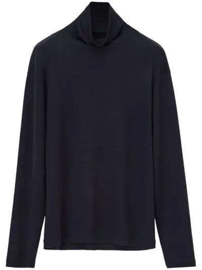 Lemaire Roll-neck Long-sleeve Jumper In Blue