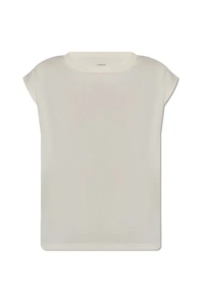 Lemaire Crewneck Sleeveless Jersey T In Chalk