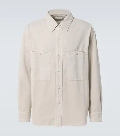 Lemaire Denim Overshirt In Neutrals