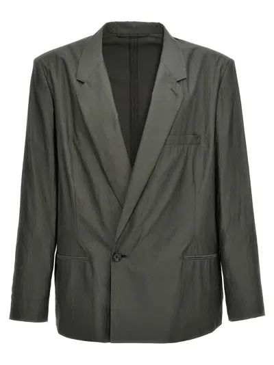 Lemaire Double Breasted Jacket In Green