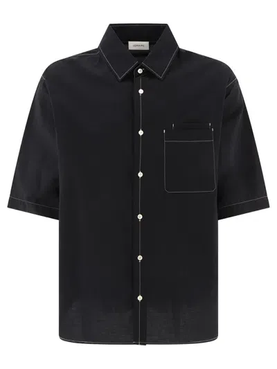 Lemaire Double Pocket Shirts In Black