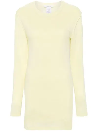 Lemaire Layered Knitted Mini Dress In Yellow