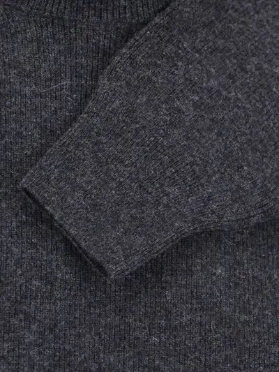 Lemaire High Neck Sweater In Anthracite Melange