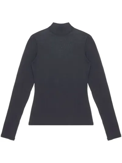 Lemaire High-neck T-shirt In Black